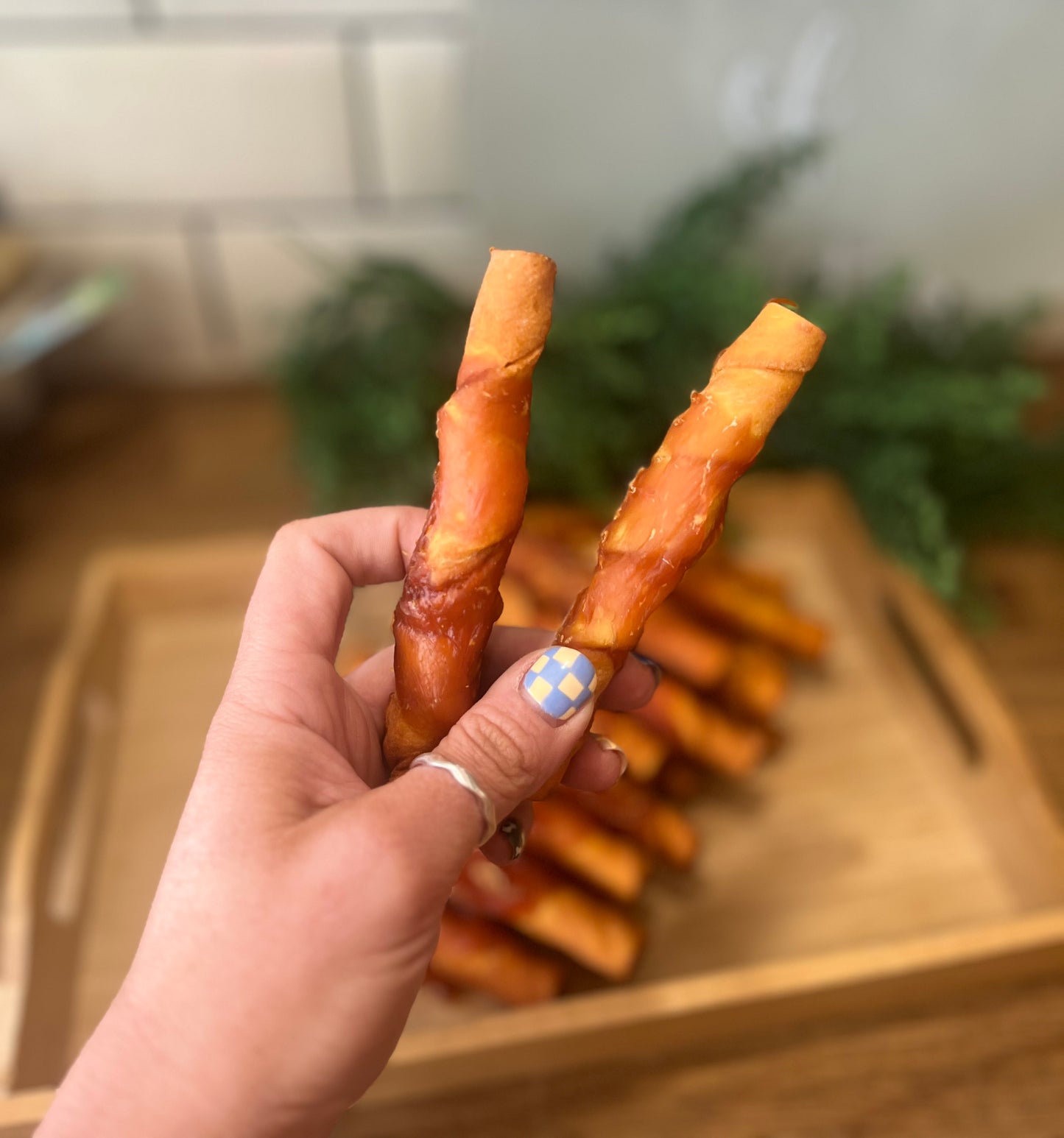Chicken wrapped Smoked Pork Roll