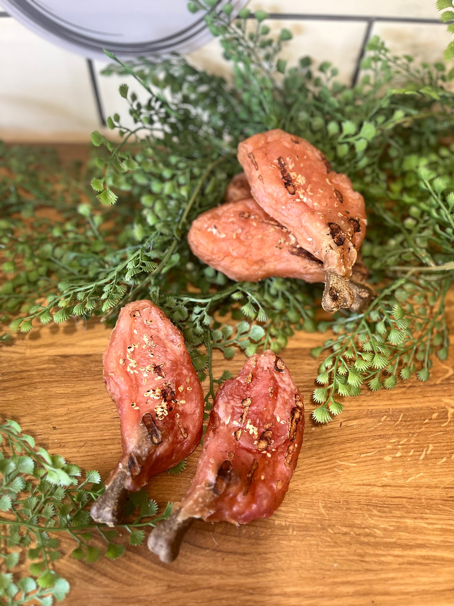 BBQ Chicken Leg with toasted White Sesame Seeds